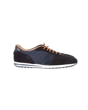 Tod's Lace-Up Low Top Sneakers in Navy Blue Suede