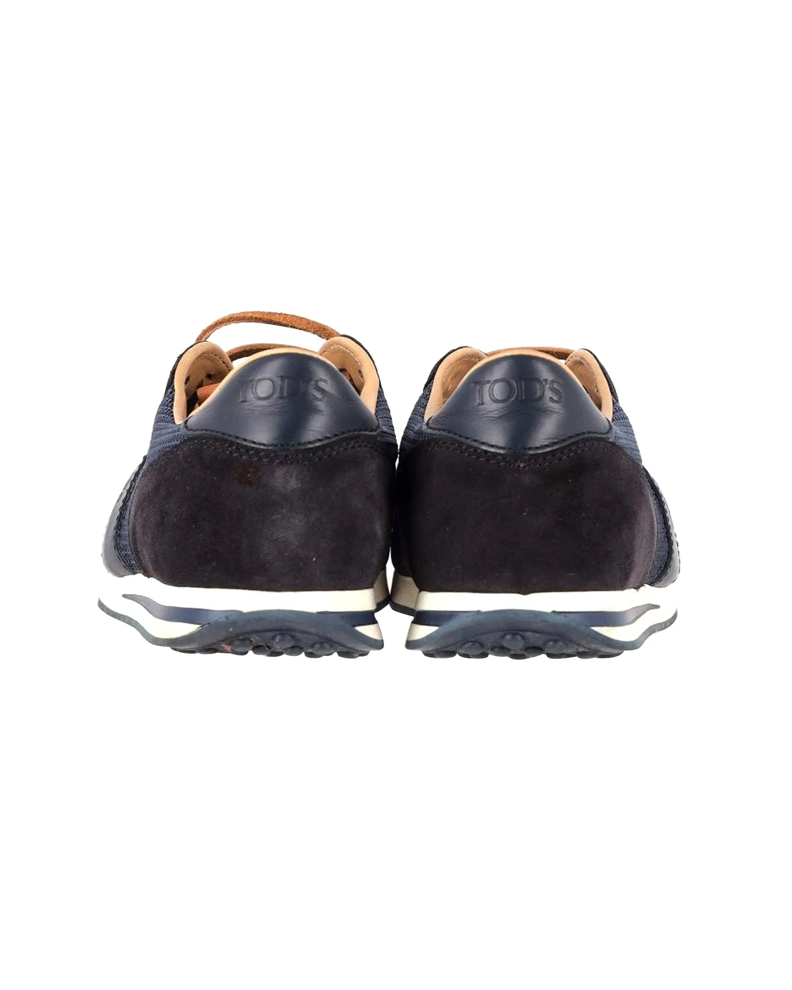 Tod's Lace-Up Low Top Sneakers in Navy Blue Suede