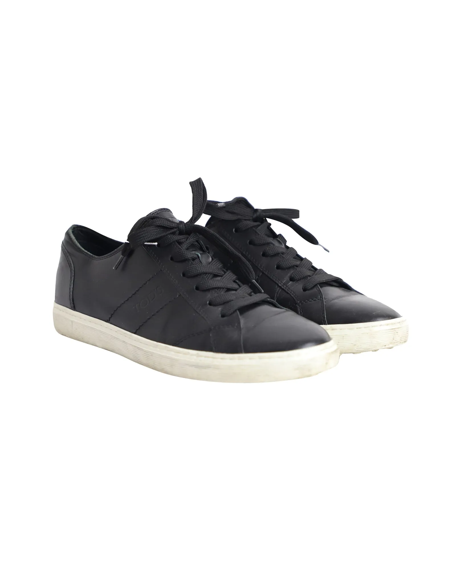 Tod's Low Top Sneakers in Black Leather