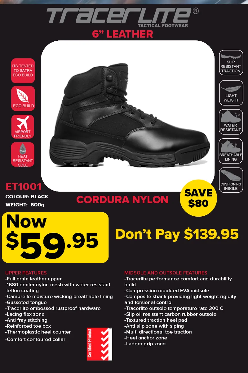 Tracerlite Men??s 6 Inch Leather Cordura Boots