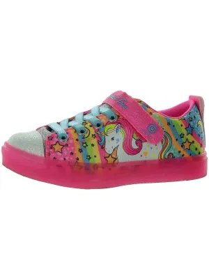 Unicorn Burst Girls Slip On Glitter Light-Up Shoes