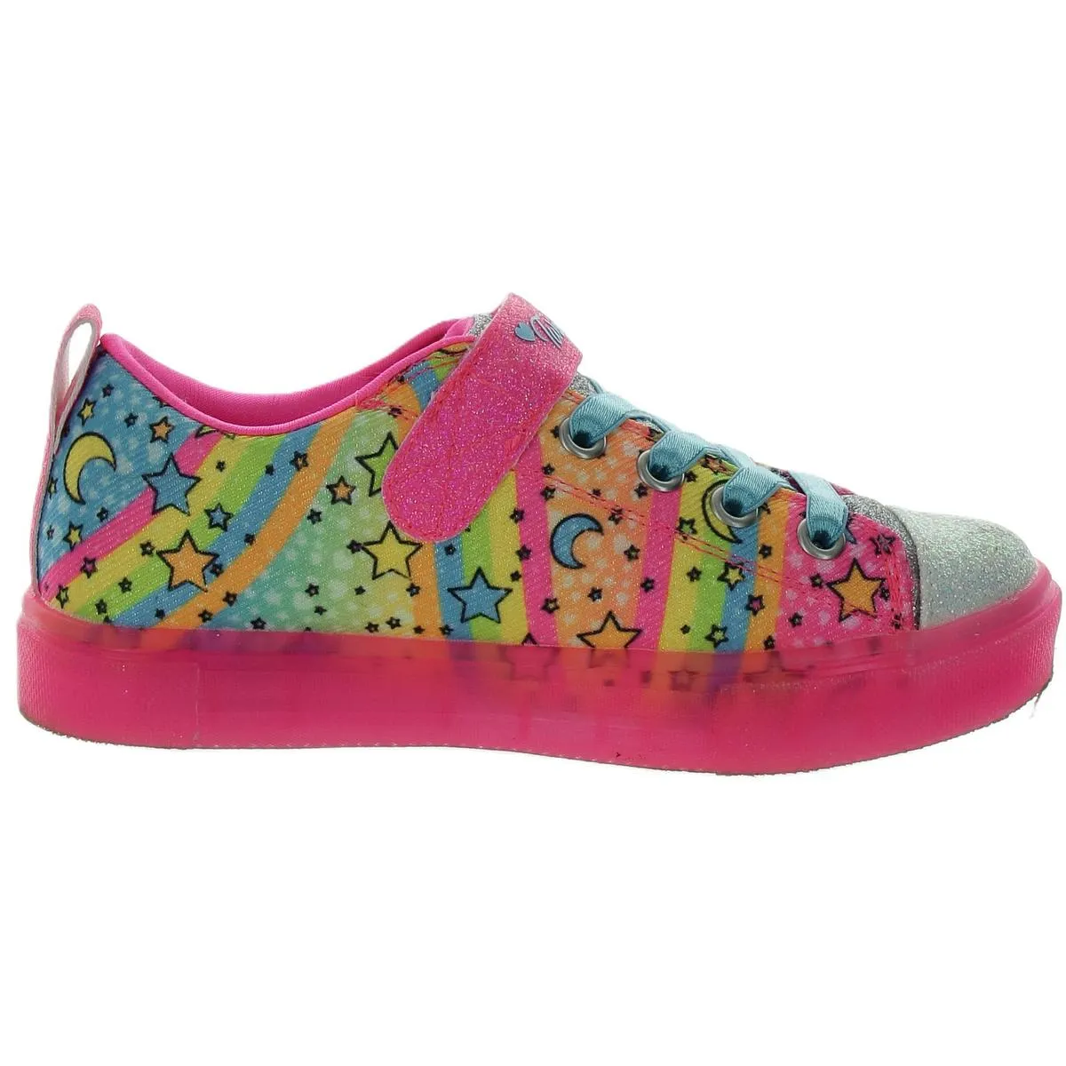 Unicorn Burst Girls Slip On Glitter Light-Up Shoes