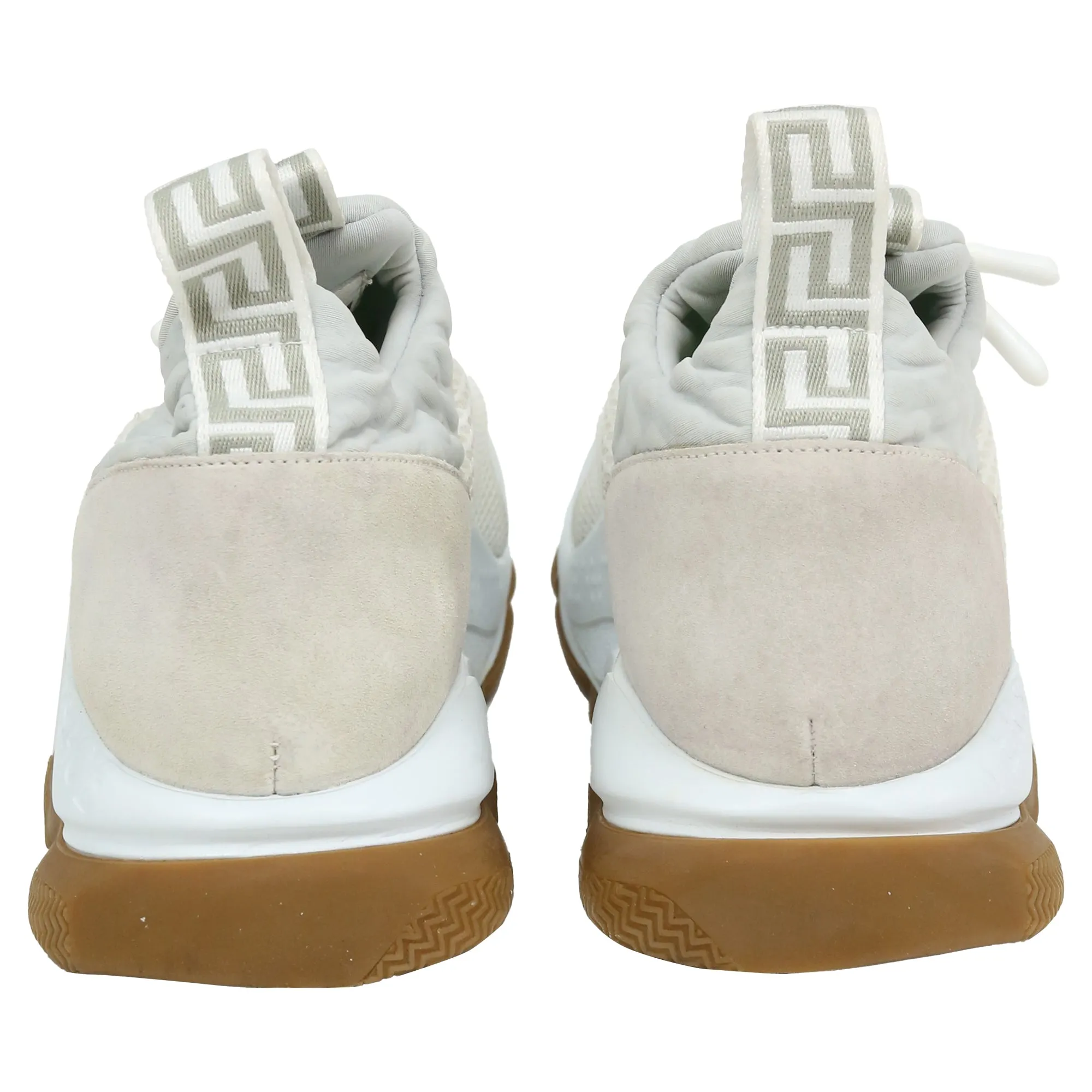 Versace Cross Chainer Sneakers in White Suede