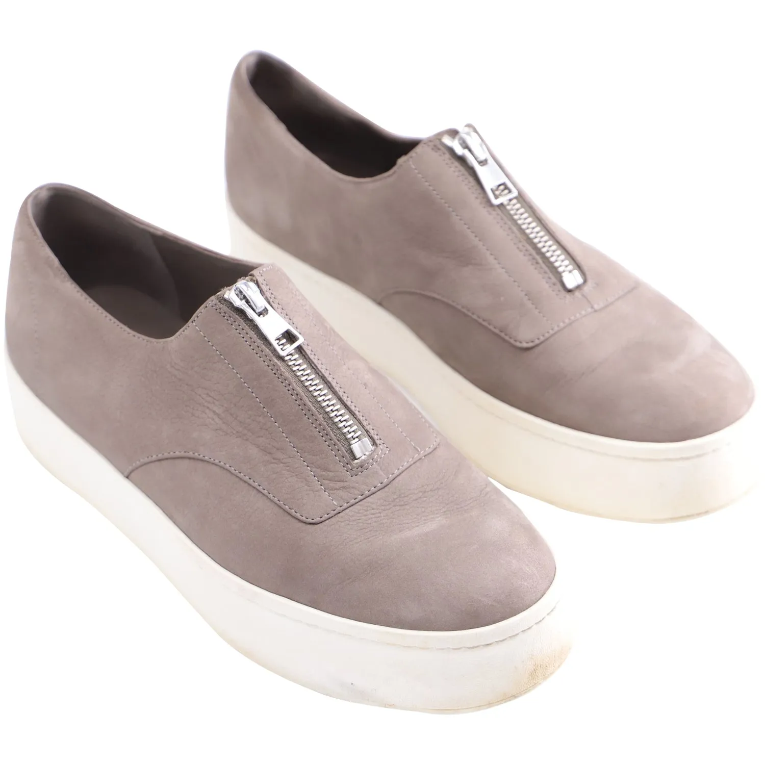 Vince Warner Low Top Platform Sneakers in Grey Leather