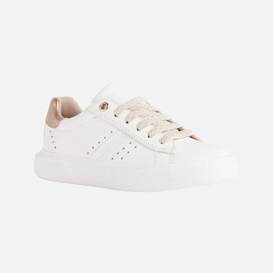 White Nettuno Rose Gold Tab Sneakers
