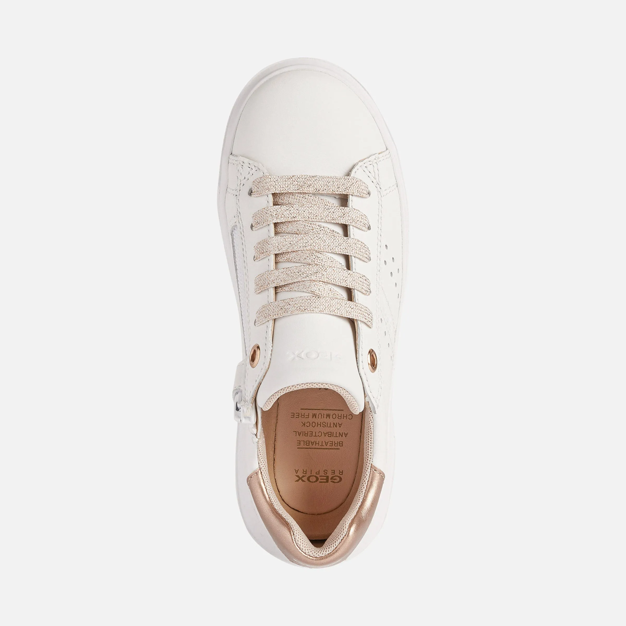 White Nettuno Rose Gold Tab Sneakers