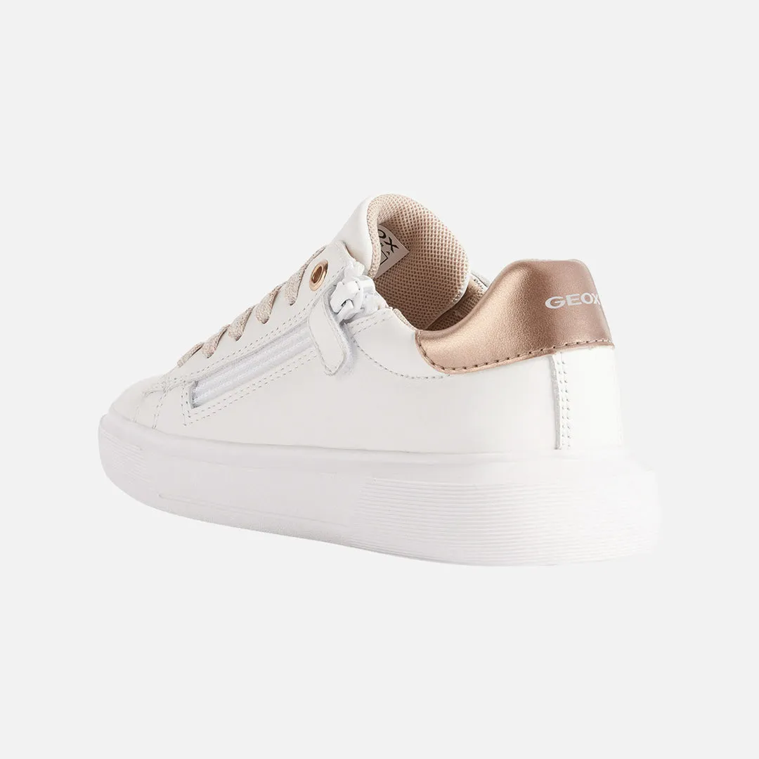 White Nettuno Rose Gold Tab Sneakers