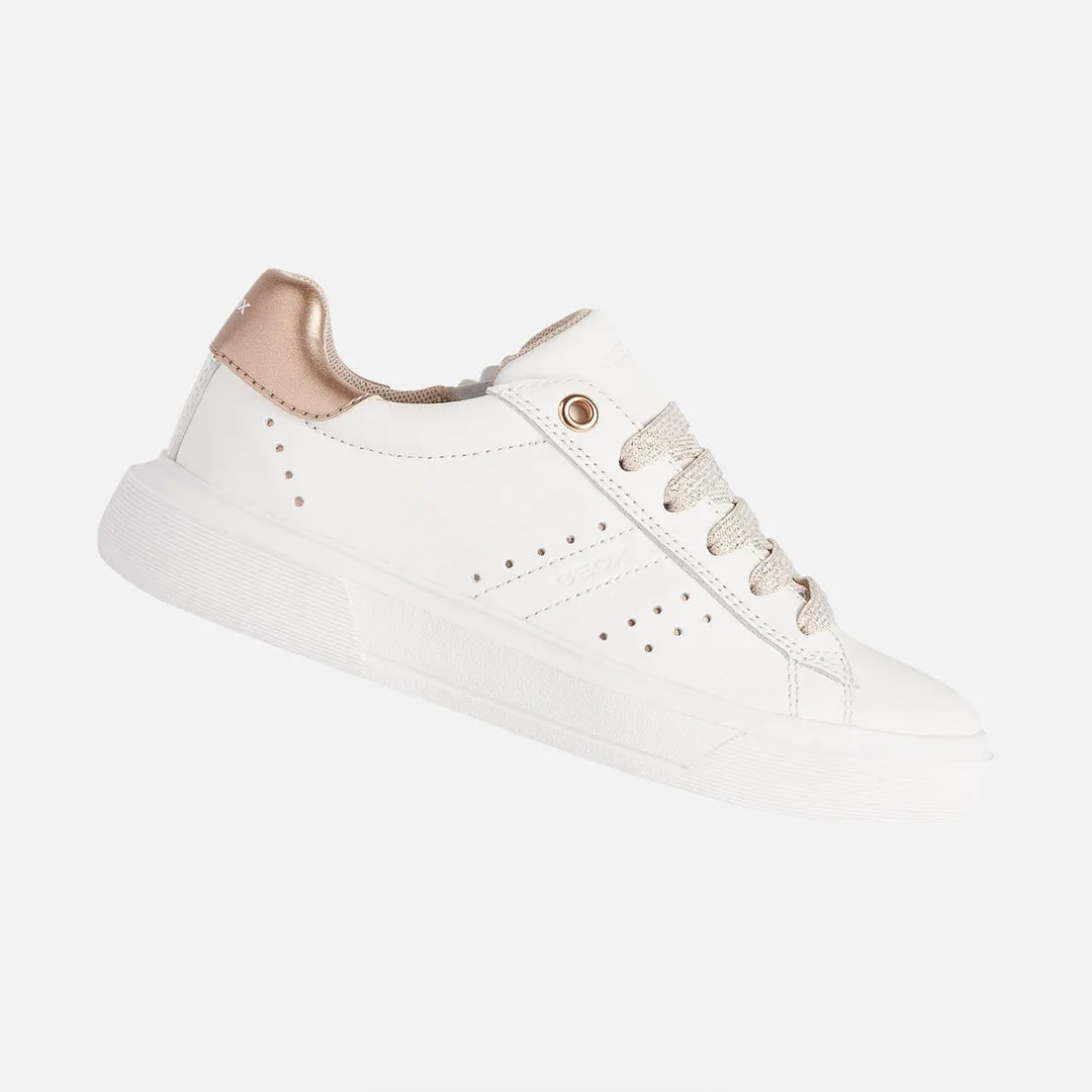 White Nettuno Rose Gold Tab Sneakers