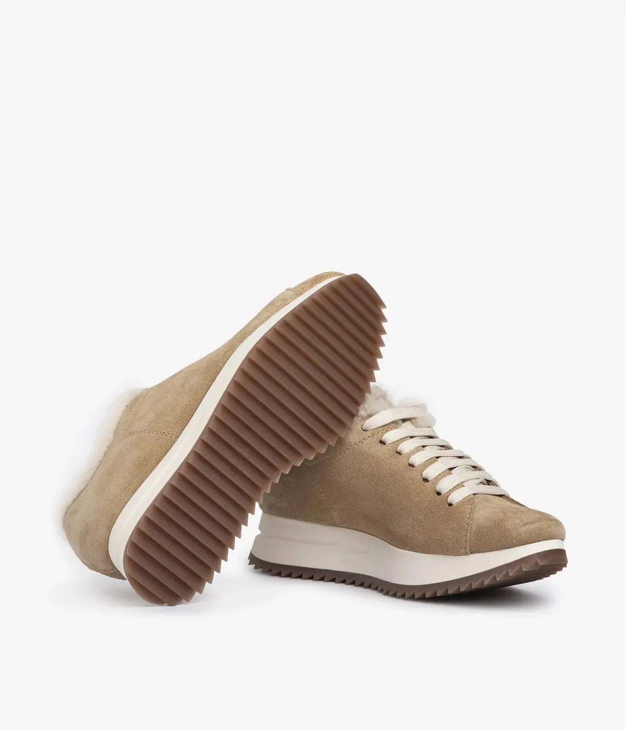 Women Suede Sneaker In Beige