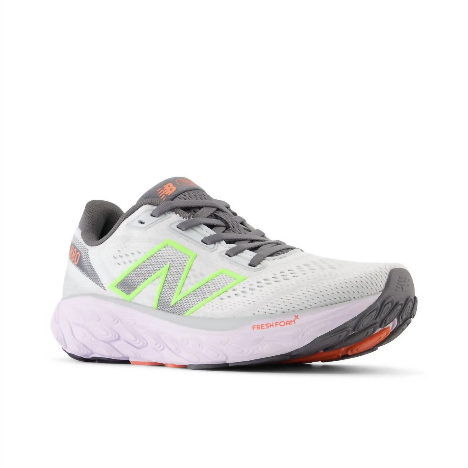 Women's 880 V14 Running Sneakers In Grey Matter With Taro And Bleached Lime Glo