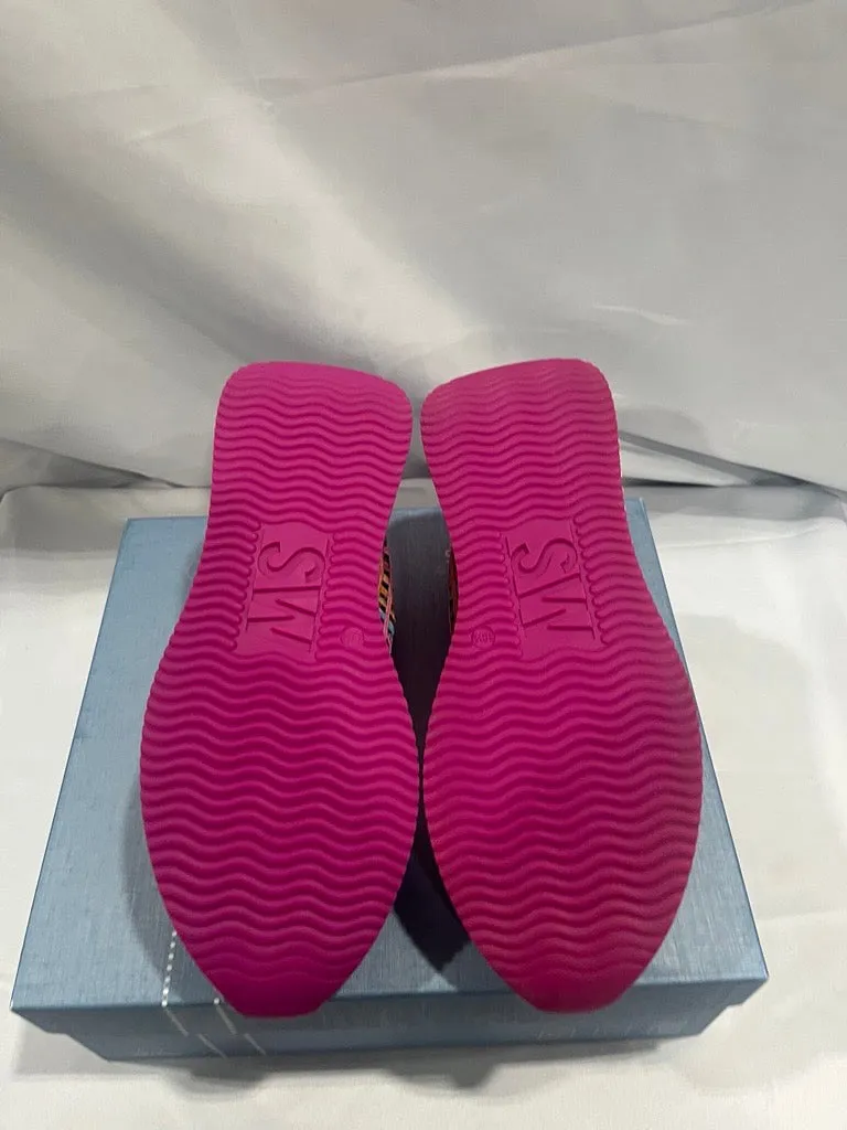 Women's Ardi Sneakers In Raffia Multi Fuchsia