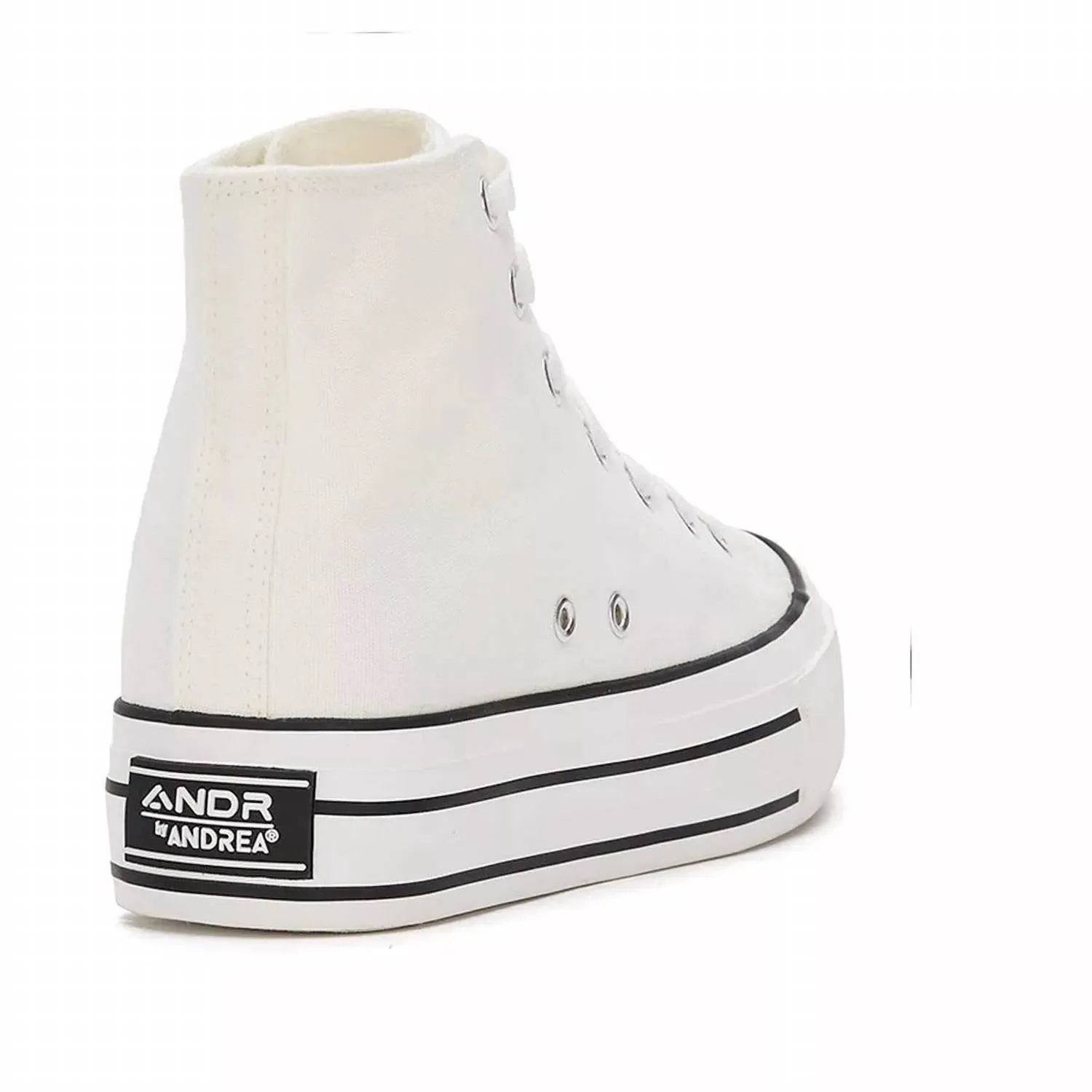 Women's Canvas Sneaker Boots With Platform In White