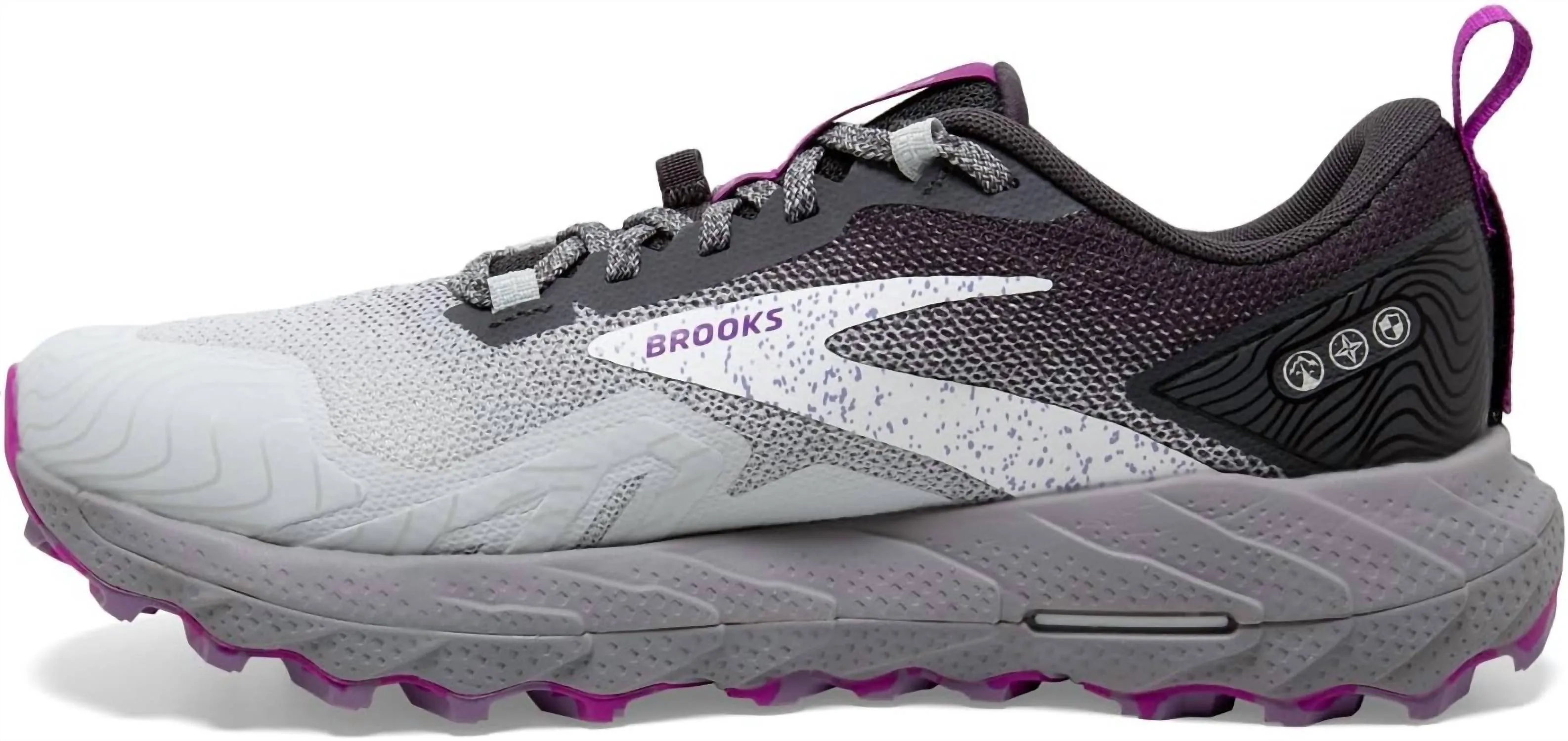 Women's Cascadia 17 Trail Running Shoe In Oyster/blackened Pearl/purple