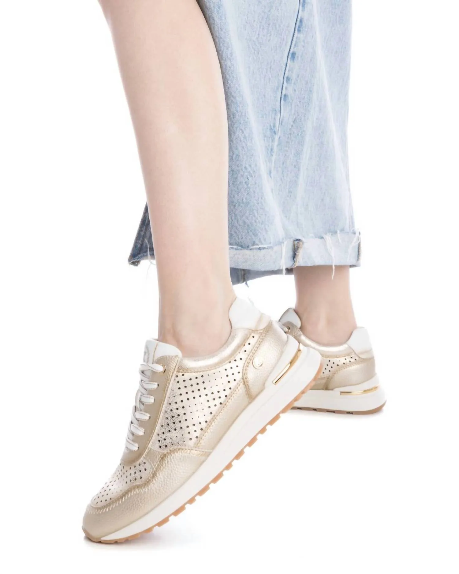 Women's Casual Fashion Sneakers In Gold
