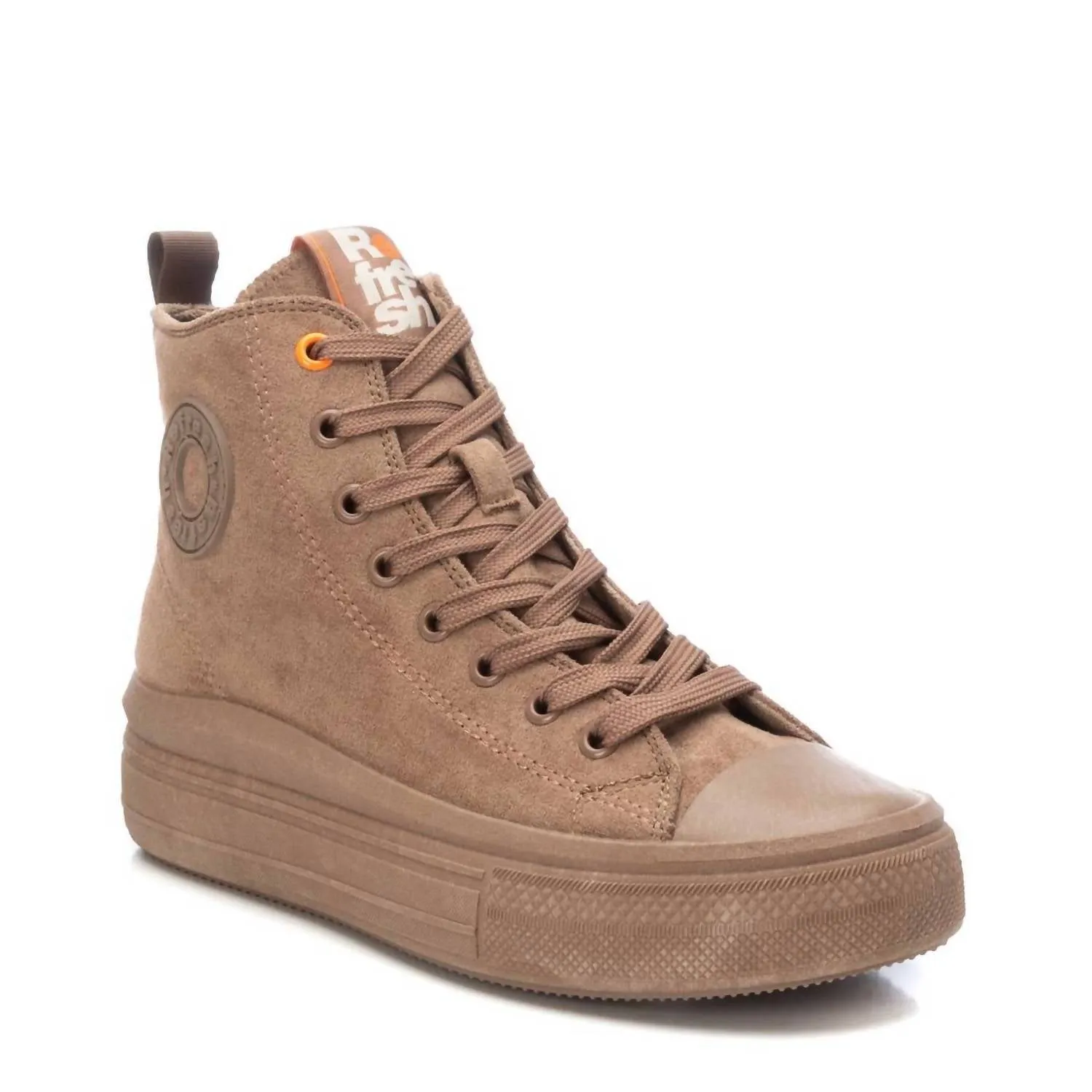 Women's Casual High Top Sneakers In Light Brown