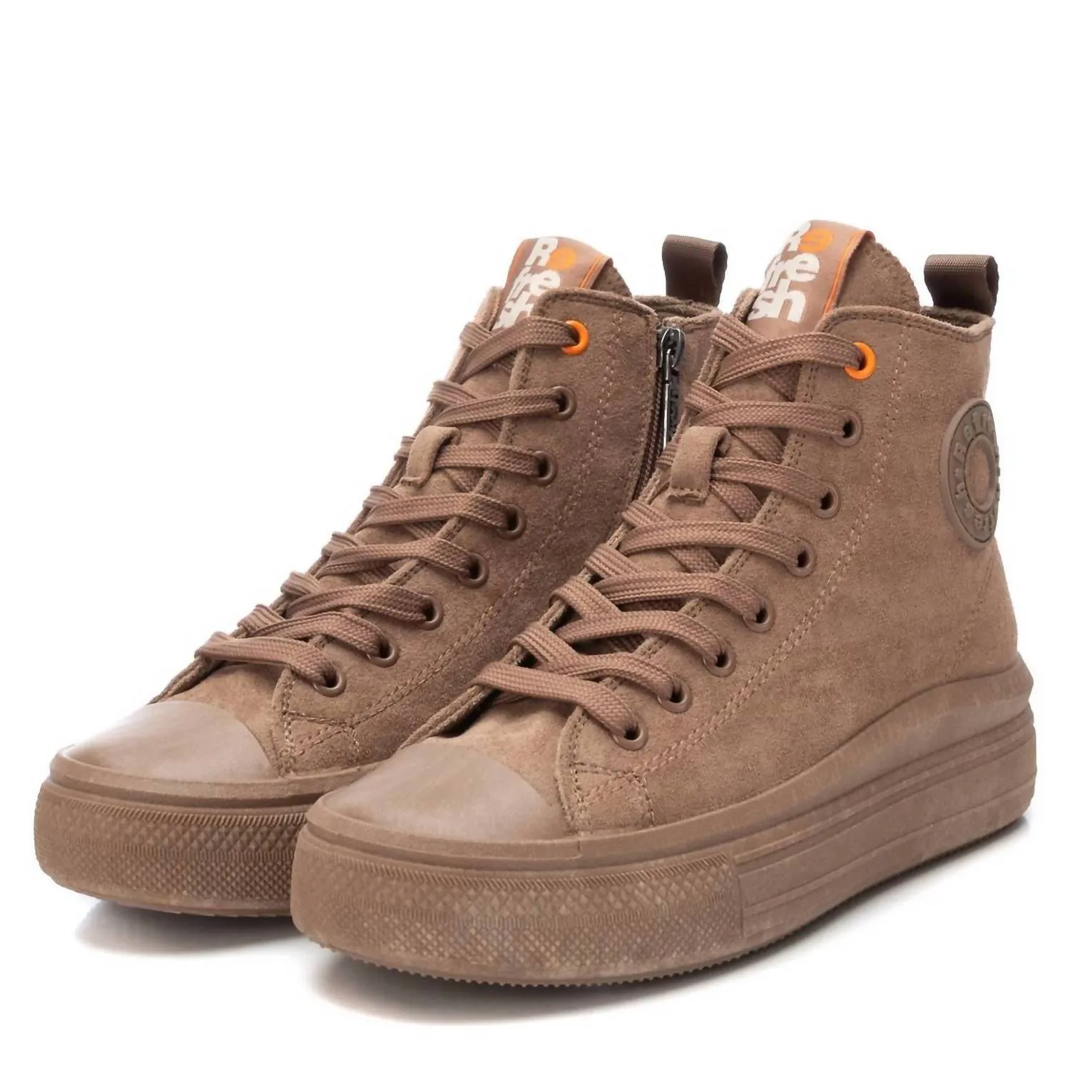 Women's Casual High Top Sneakers In Light Brown
