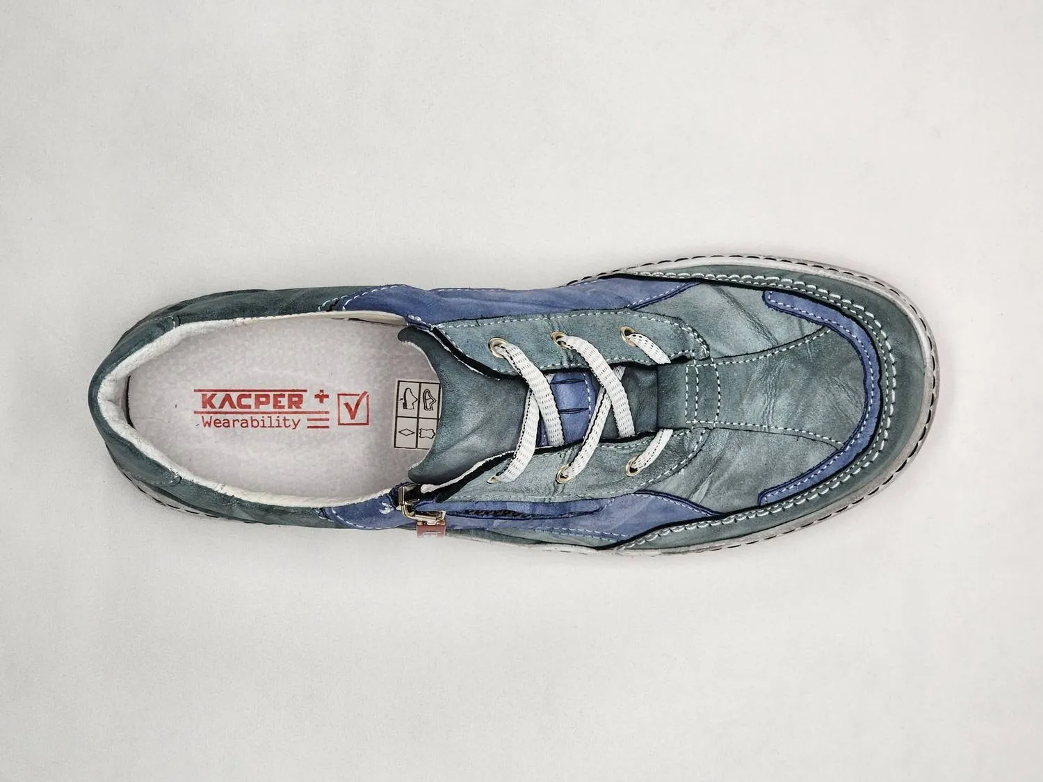 Women's Casual Leather Shoes In Blue