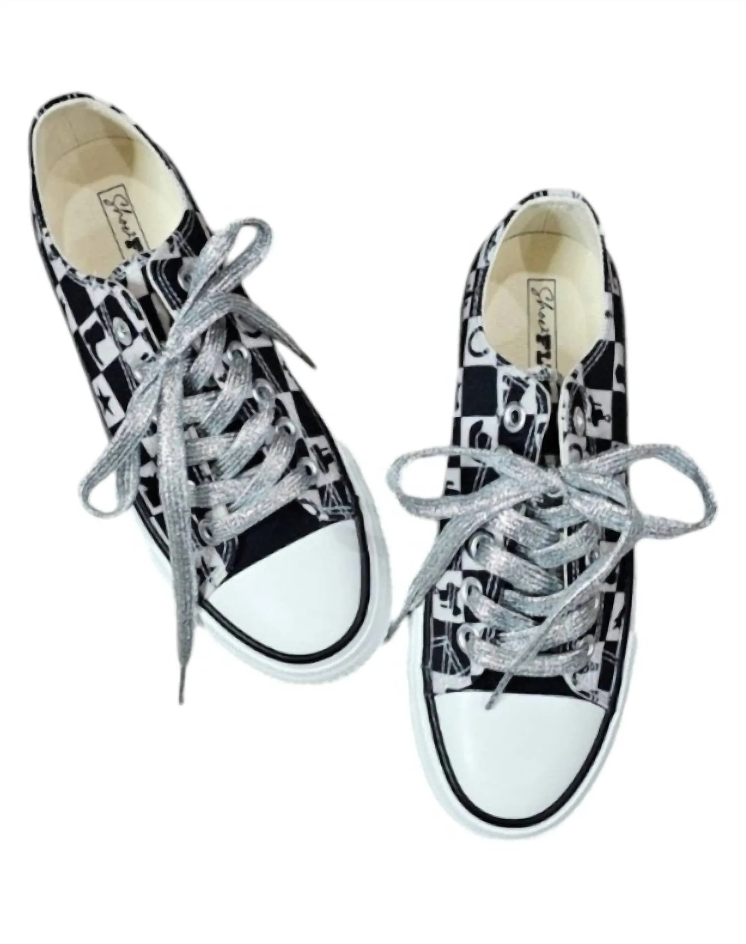 Women's Checkered Cowgirl Kickers Sneaker In Black/white