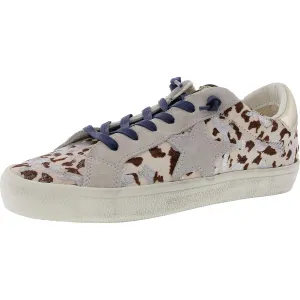 Womens Distressed Calf Hair Casual And Fashion Sneakers