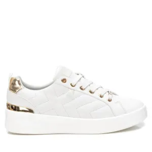 Women's Faux Leather Sneakers In White
