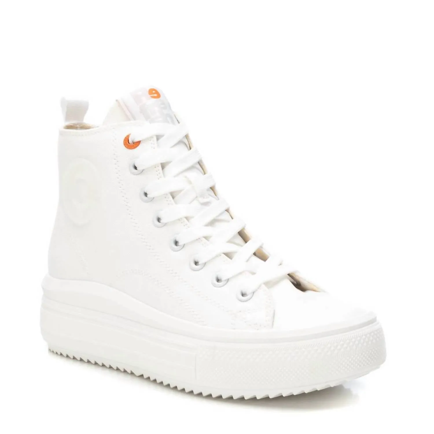 Women's High Top Canvas Sneakers In White