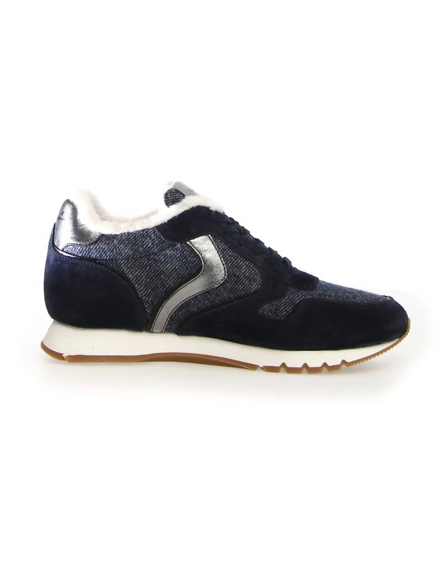 Women's Julia Fur Suede Felt Sneakers In Denim Blue