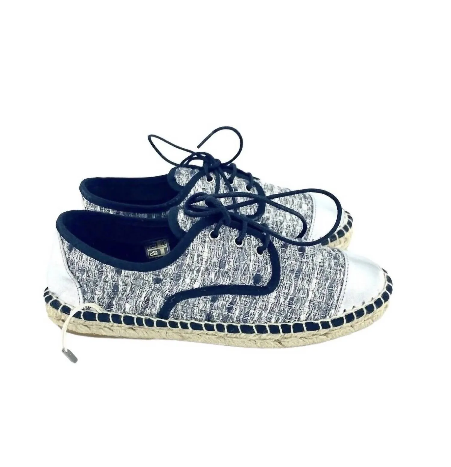Women's Lace Up Espadrille Shoes In Silver