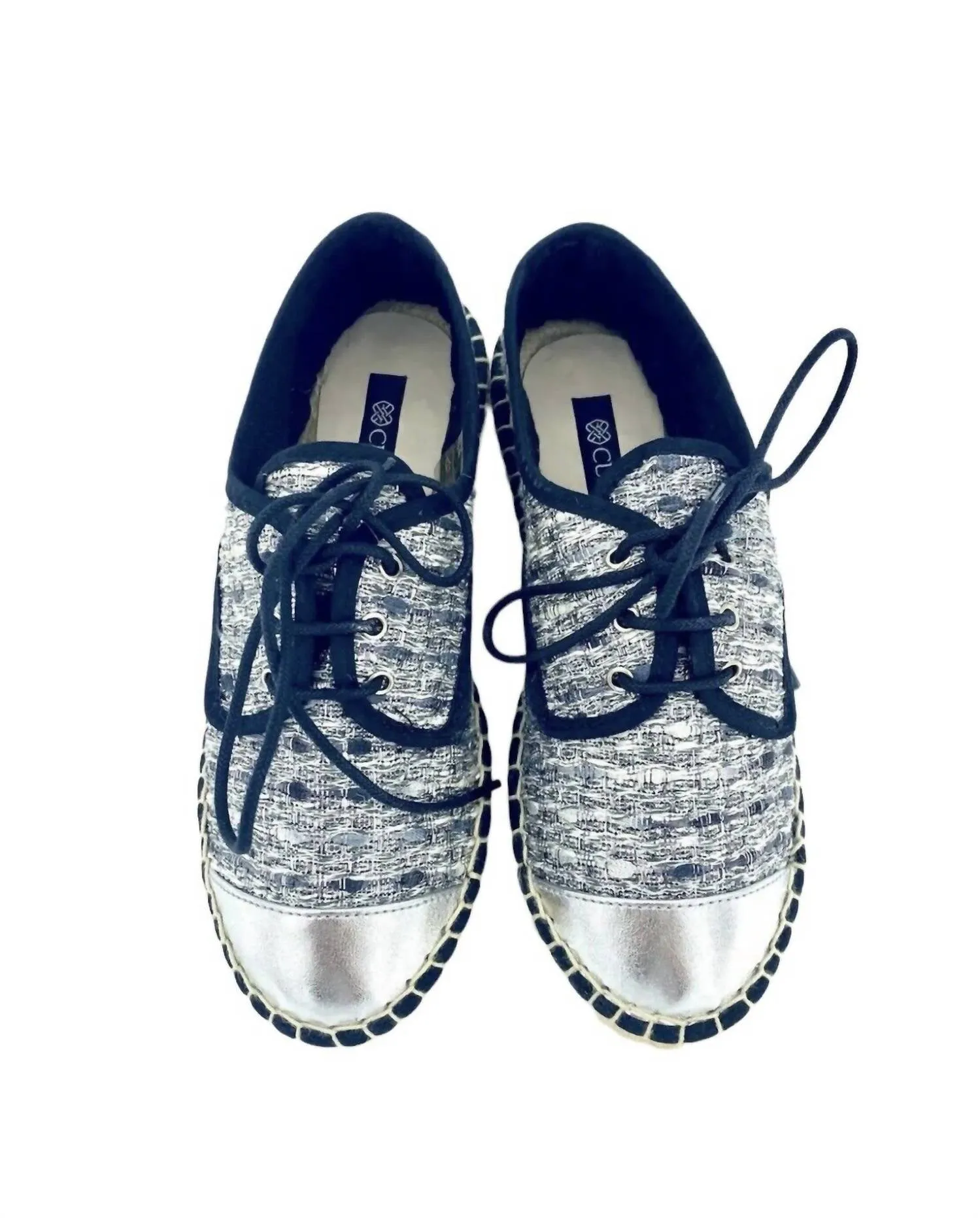 Women's Lace Up Espadrille Shoes In Silver