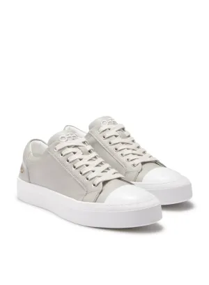 Women's Leather Low-Top Sneaker In Light Grey