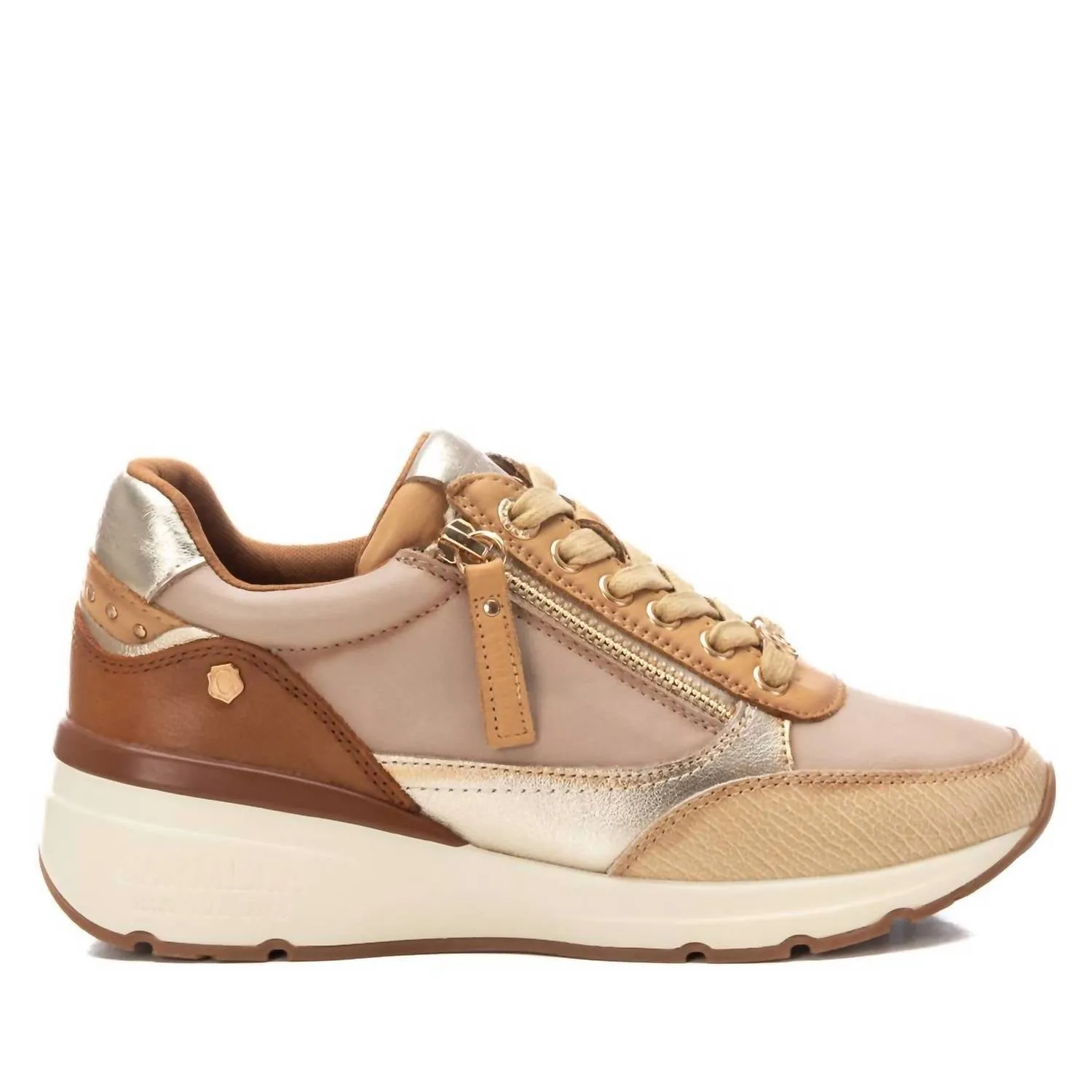 Women's Leather Sneakers In Beige