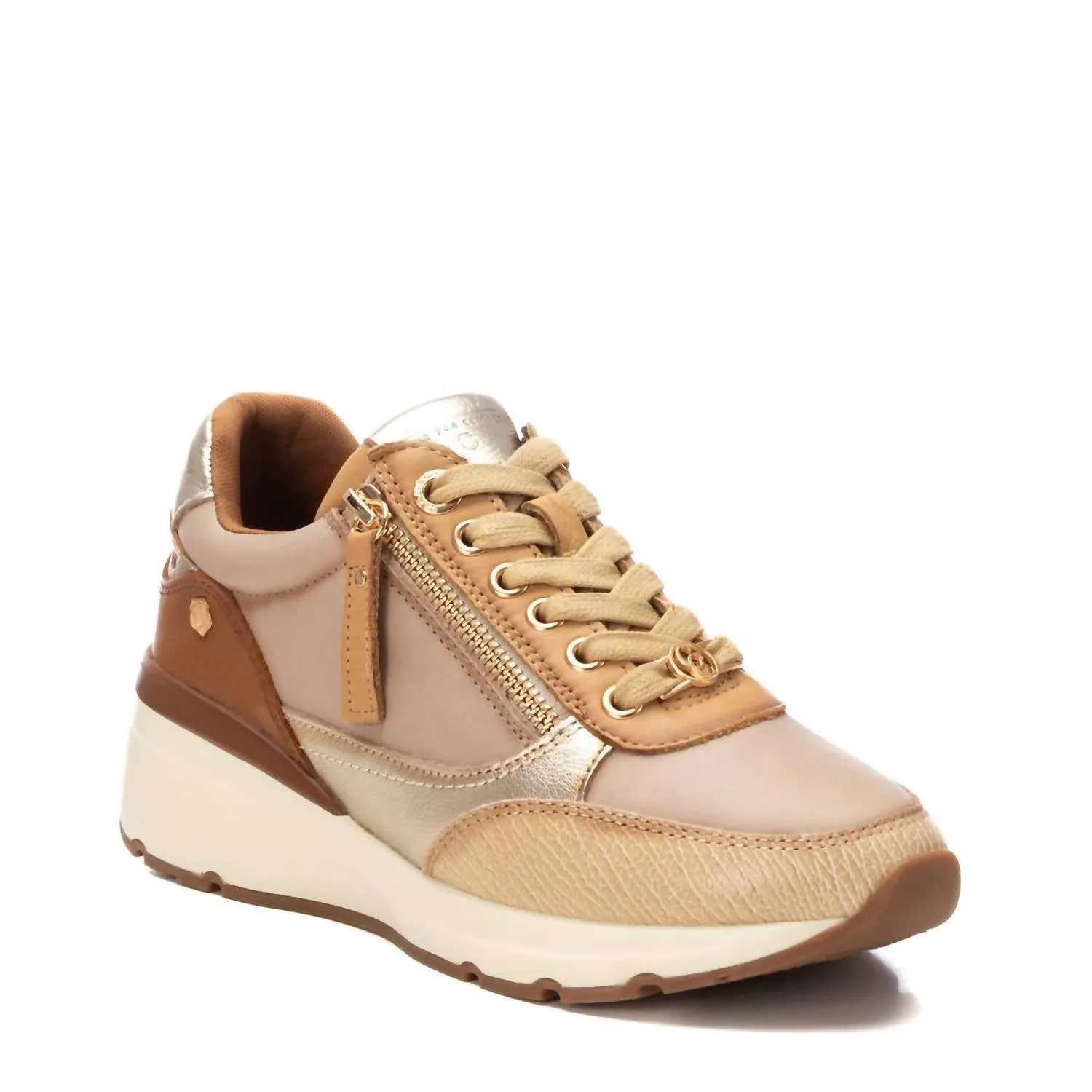 Women's Leather Sneakers In Beige