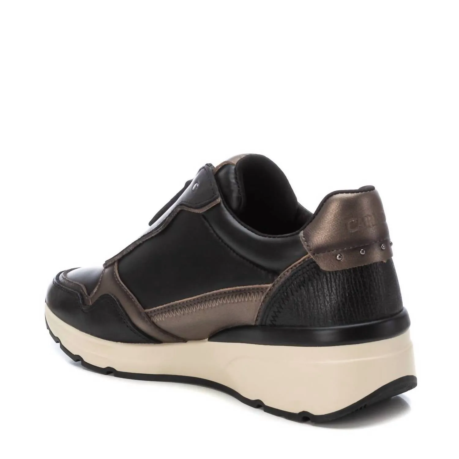 Women's Leather Sneakers In Black