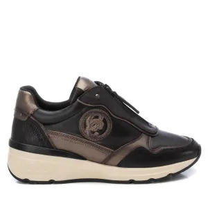 Women's Leather Sneakers In Black