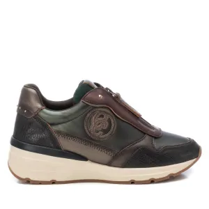 Women's Leather Sneakers In Kakhi