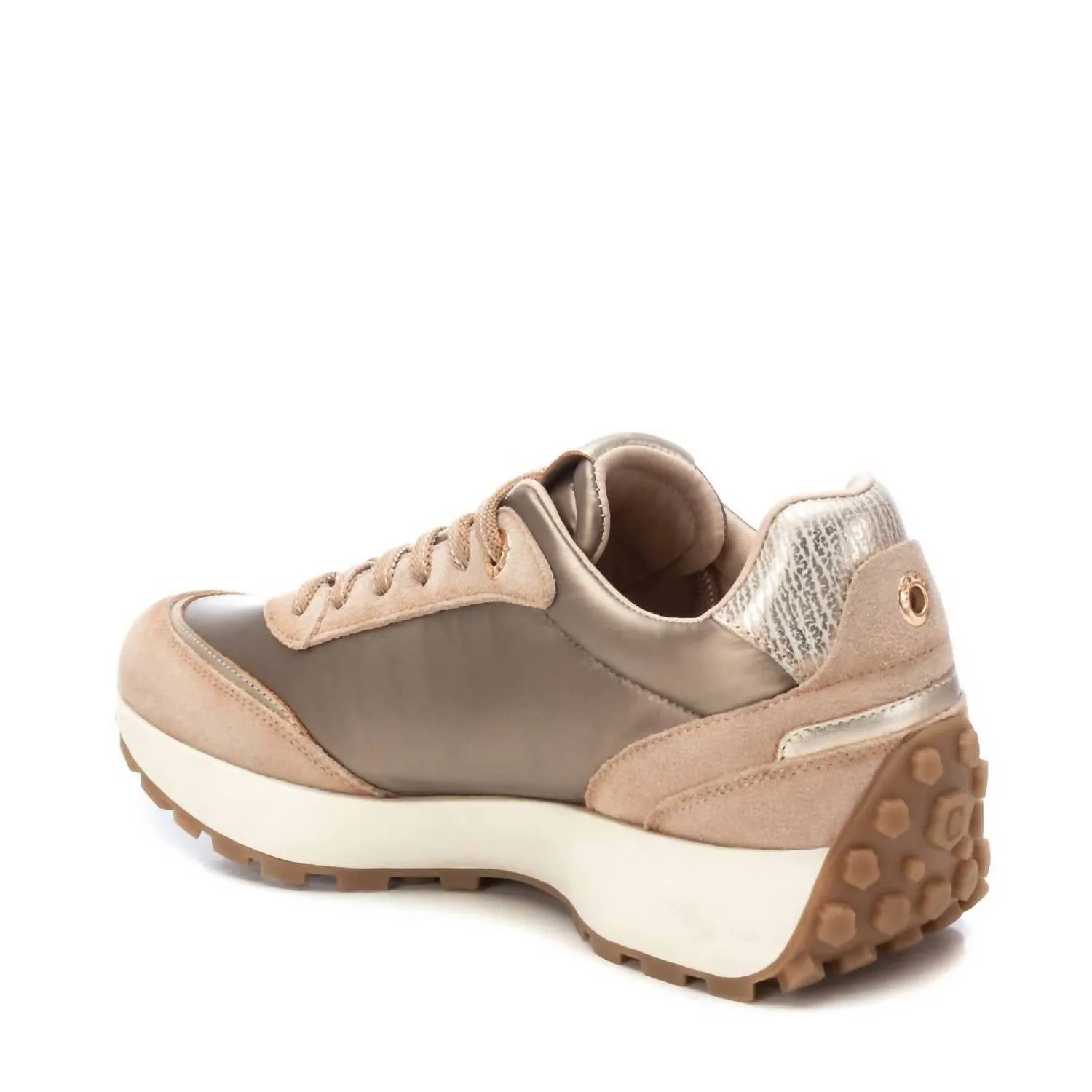 Women's Leather Trainer Sneakers In Beige