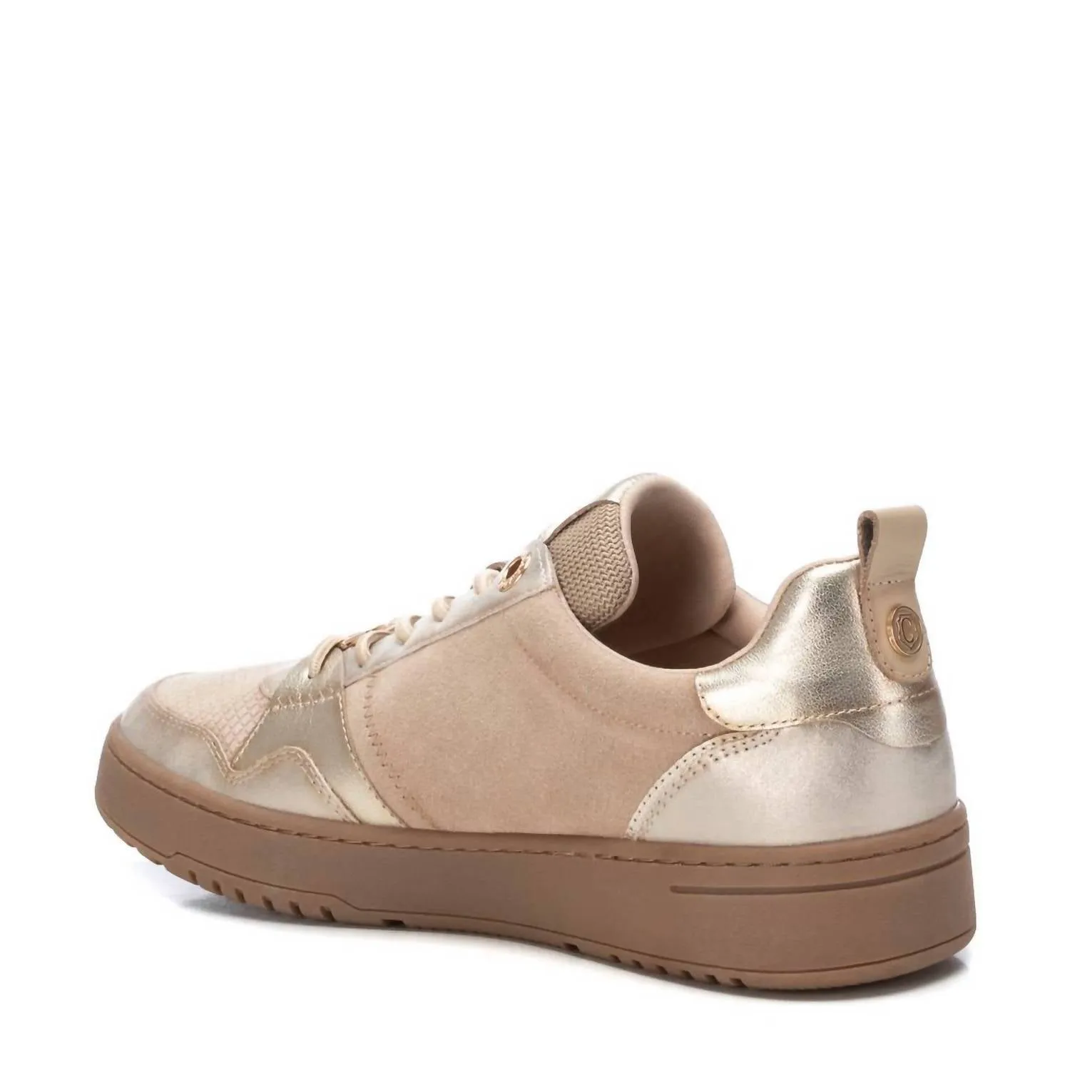 Women's Leather Trainers Sneakers In Beige