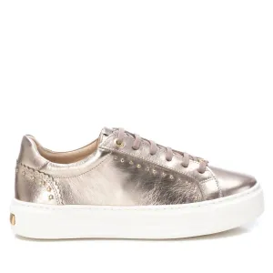 Women's Leather Trainers Sneakers In Gold