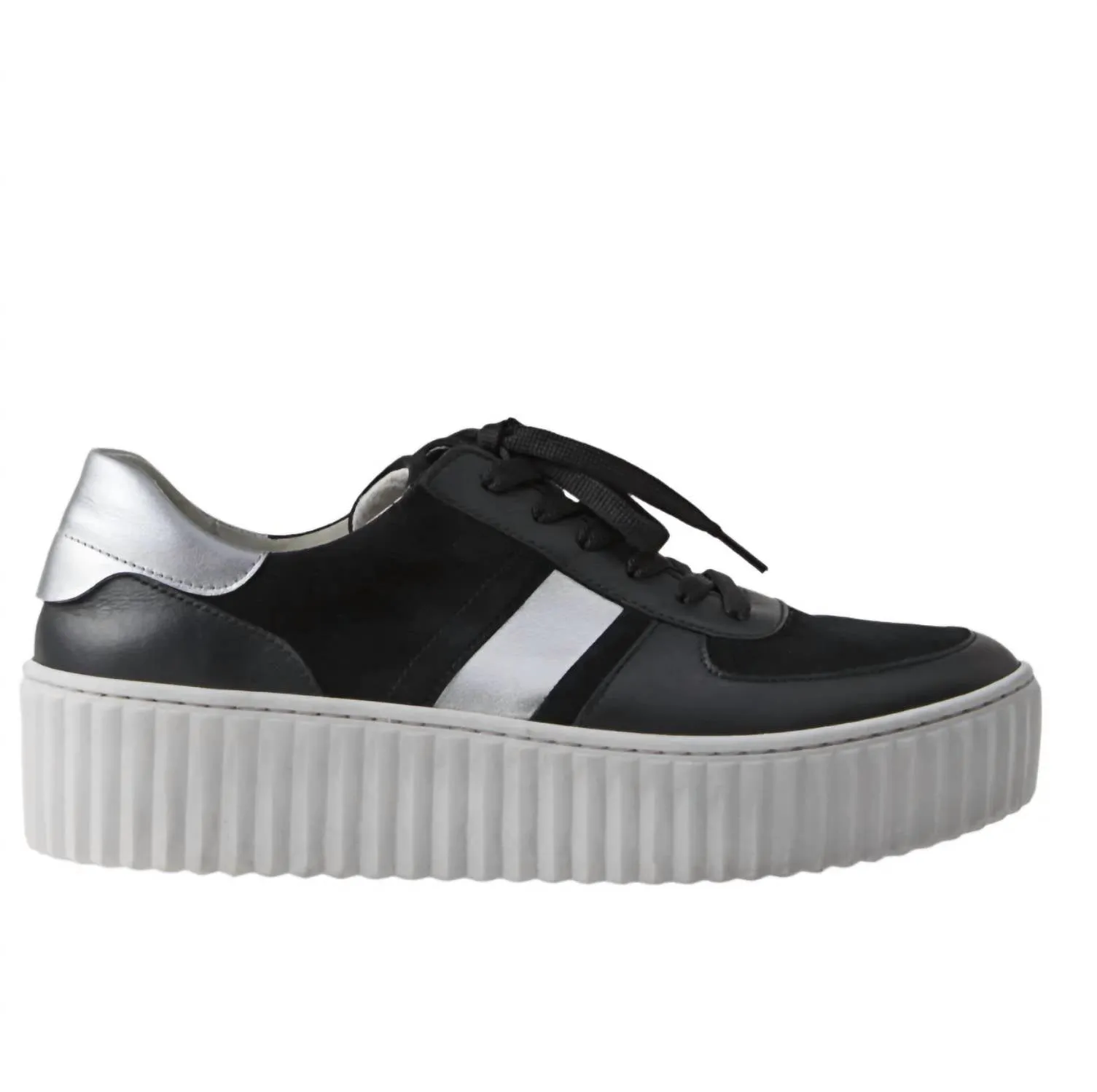 Women's Low-Top Sneaker In Black/silver