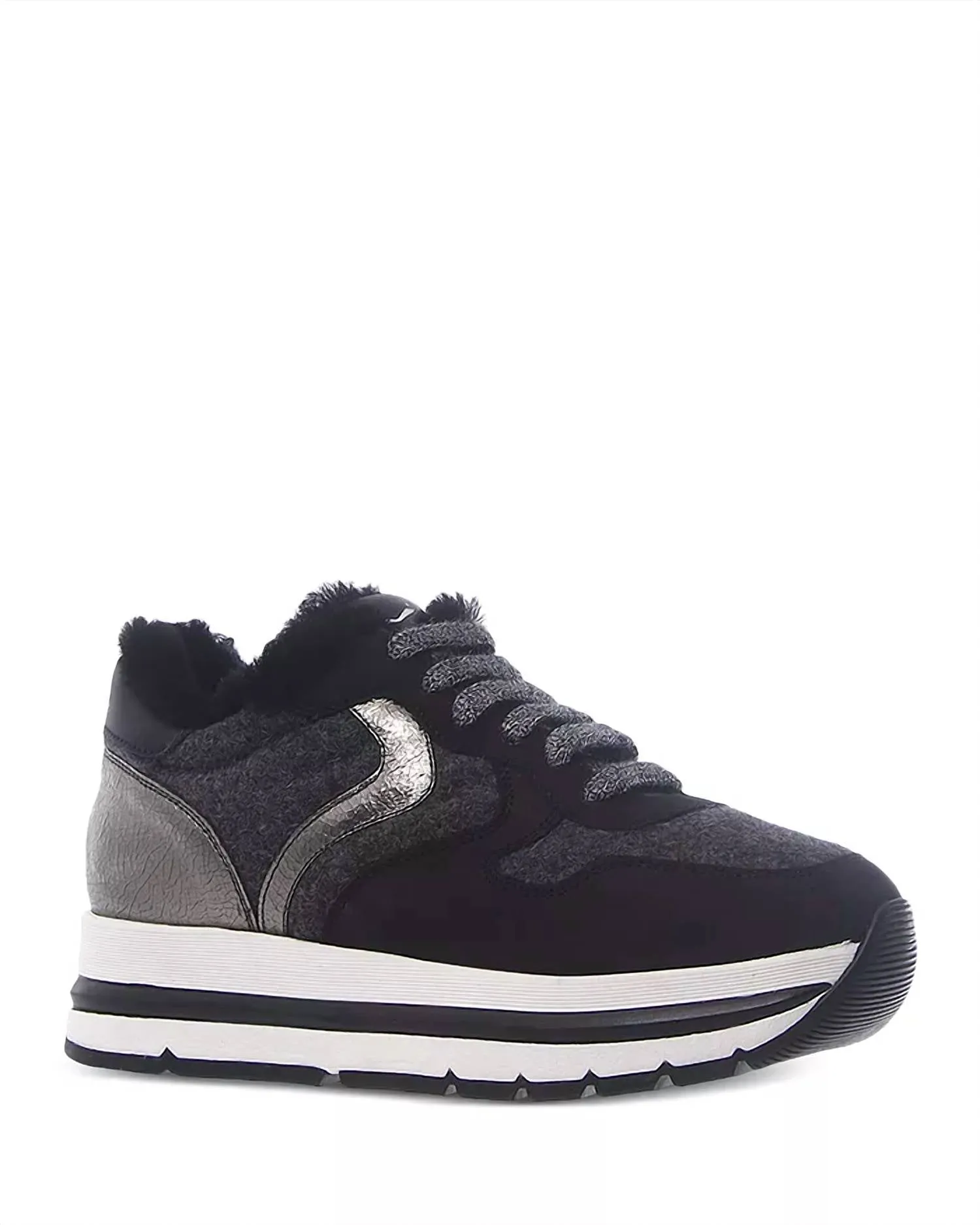 Women's Maran Shearling Low Top Sneakers In Nero-Grigio