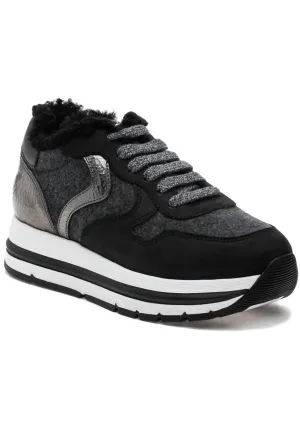 Women's Maran Shearling Low Top Sneakers In Nero-Grigio