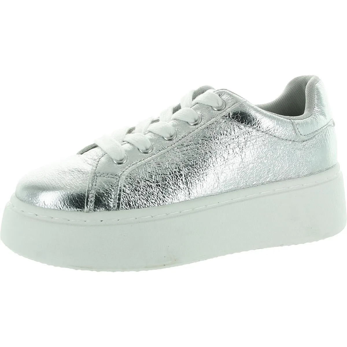 Womens Metallic Man Made Casual And Fashion Sneakers