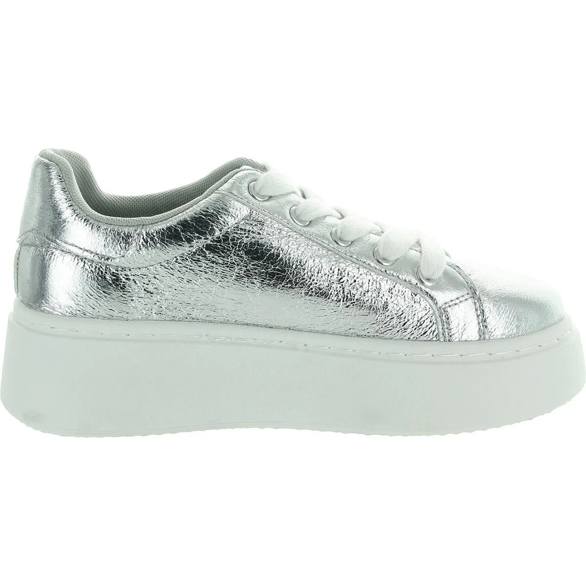 Womens Metallic Man Made Casual And Fashion Sneakers