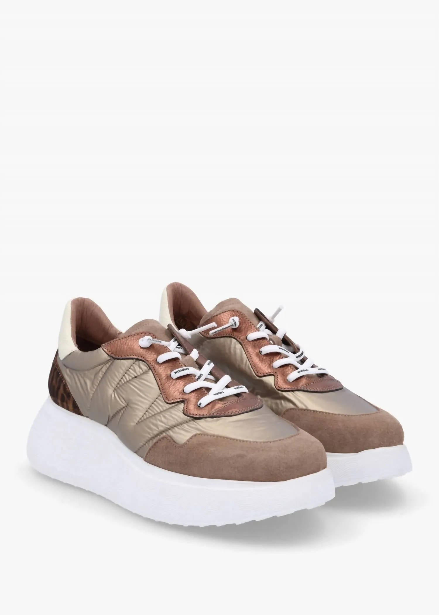 Women's Roma Sneaker In Taupe/champagne/oro