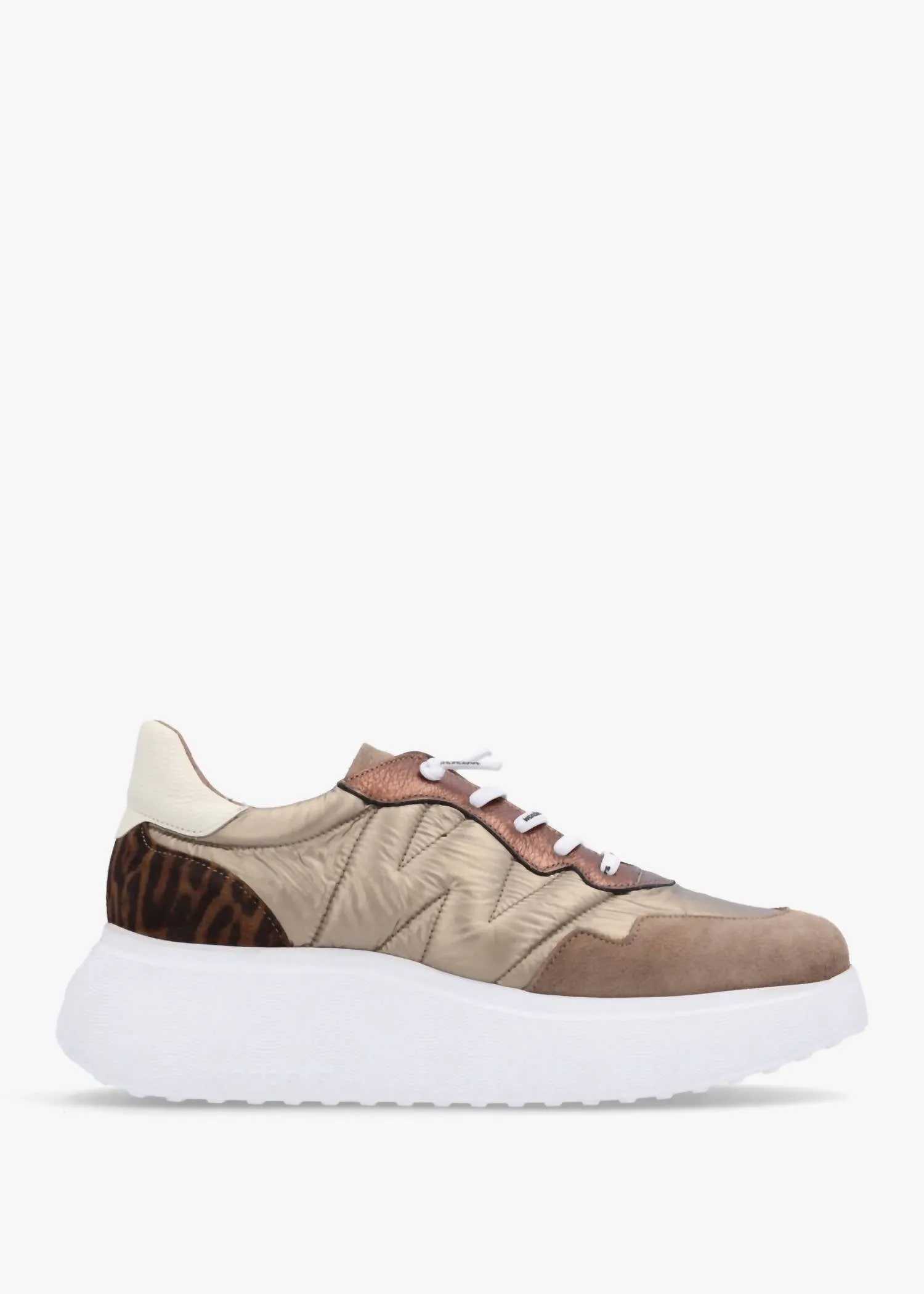 Women's Roma Sneaker In Taupe/champagne/oro