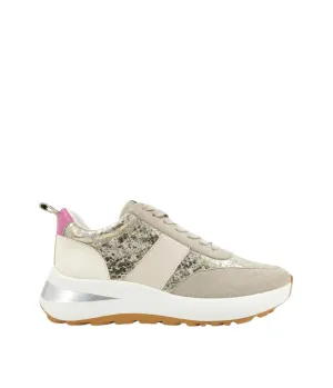 Women's Serafina Sneaker In Gold Snake