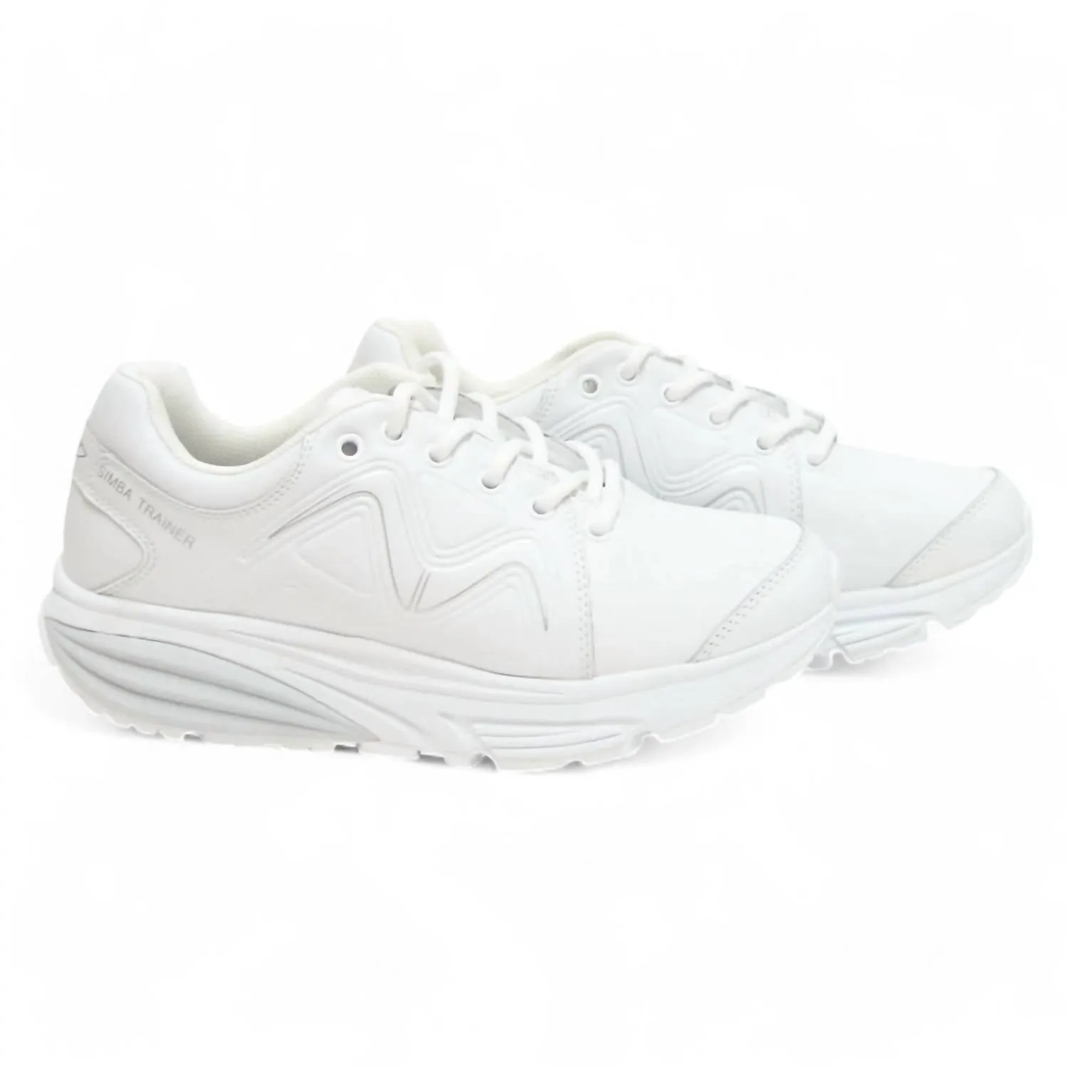 Women's Simba Trainer Walking Sneakers In White/silver