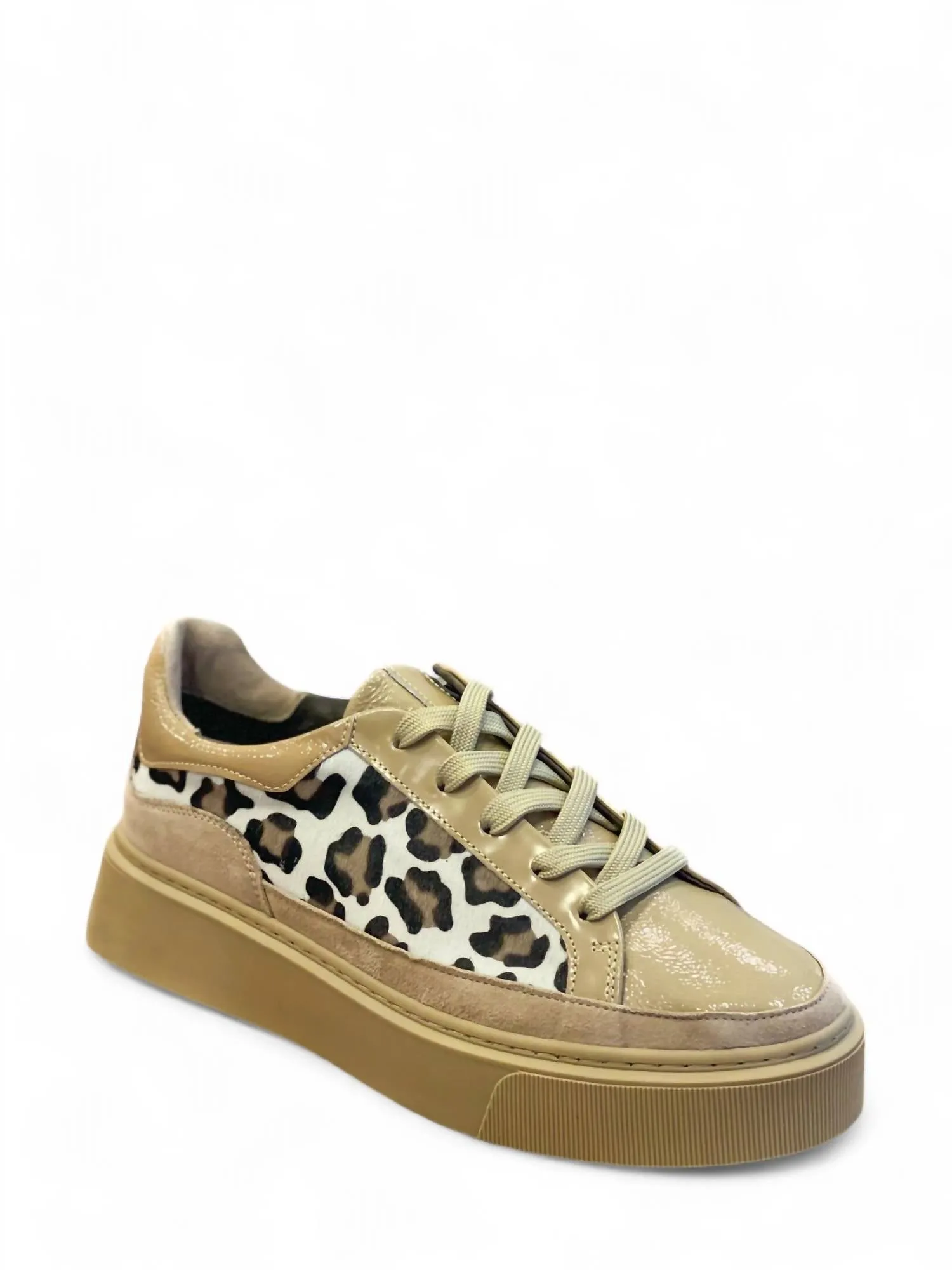 Women's Tania Sneaker In Camel And Leopard