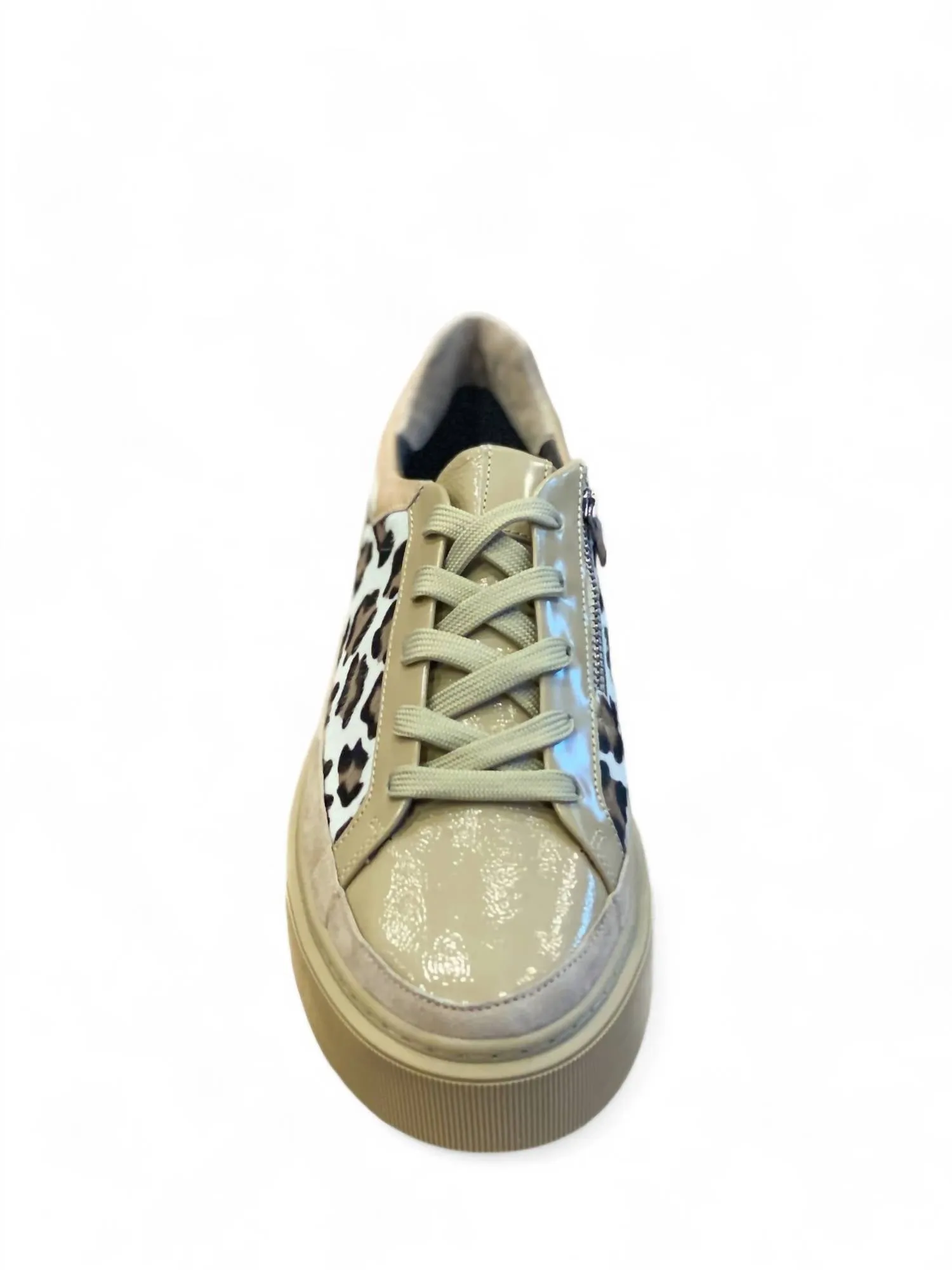 Women's Tania Sneaker In Camel And Leopard