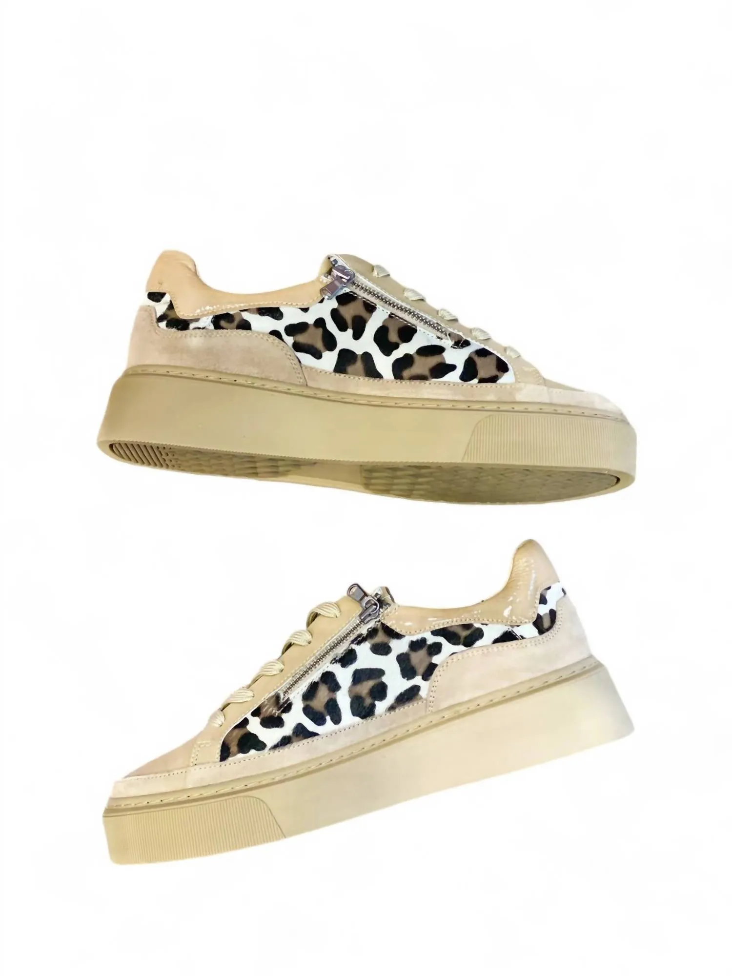 Women's Tania Sneaker In Camel And Leopard