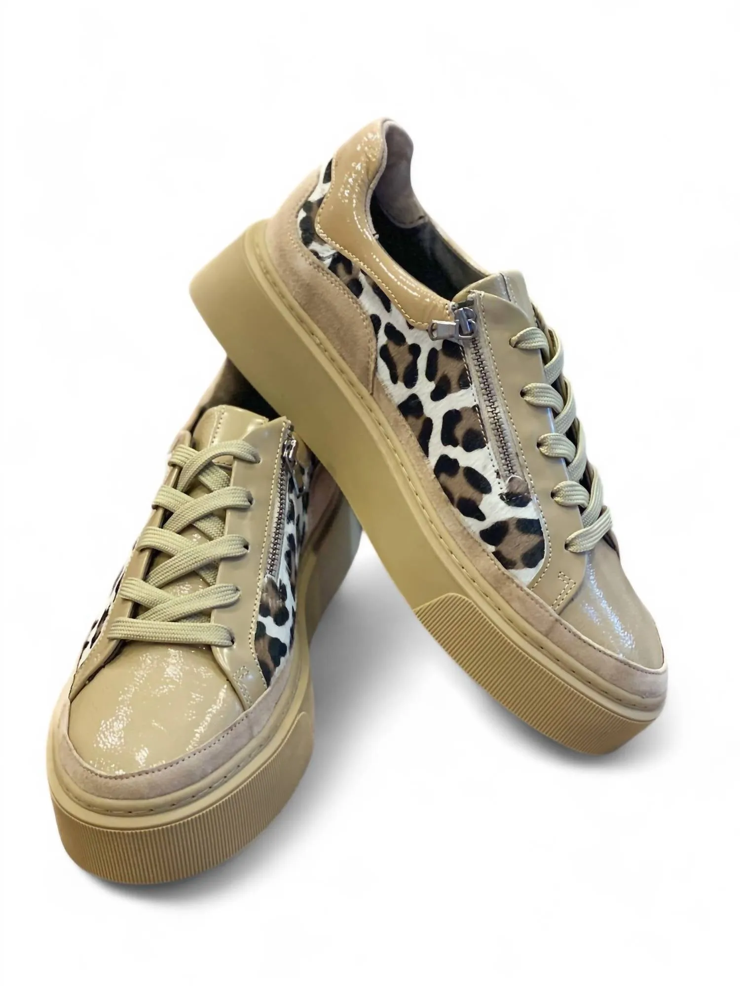 Women's Tania Sneaker In Camel And Leopard